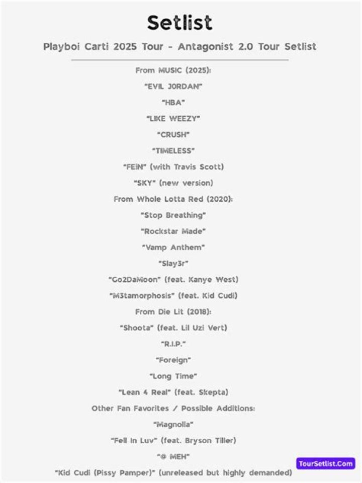 Playboi Carti's "Antagonist Tour" Dates Seemingly Postponed