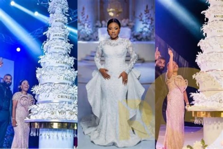 
Mercy Chinwo’s Gigantic Wedding Cake Leaves Many In Awe 