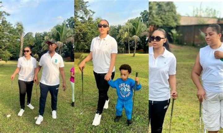 
Regina Daniels leaves fans gushing as she shares cute moments from her family golf day 