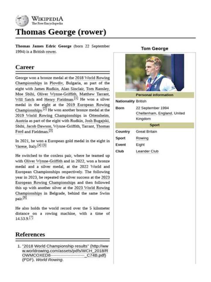 Thomas George Biography, Age, Height, Wife, Net Worth, Family