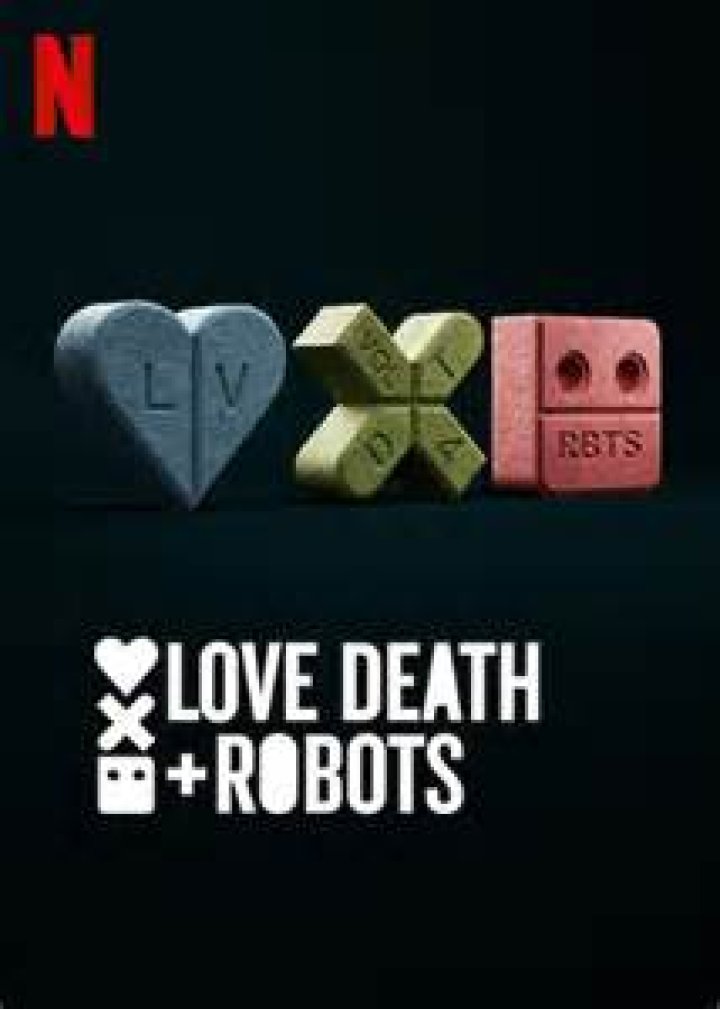 What do the symbols mean at the beginning of love death and robots?